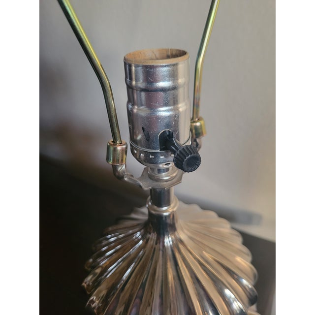 Late 20th Century Mid Century Modern Ribbed Chrome Table Lamp, For Sale - Image 11 of 12