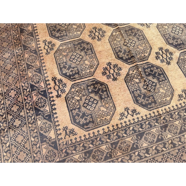 Camel Terracotta Design Camel Turkmen Bokhara Hand-Knotted Wool Rug - 6'7" X 9'7" For Sale - Image 8 of 12