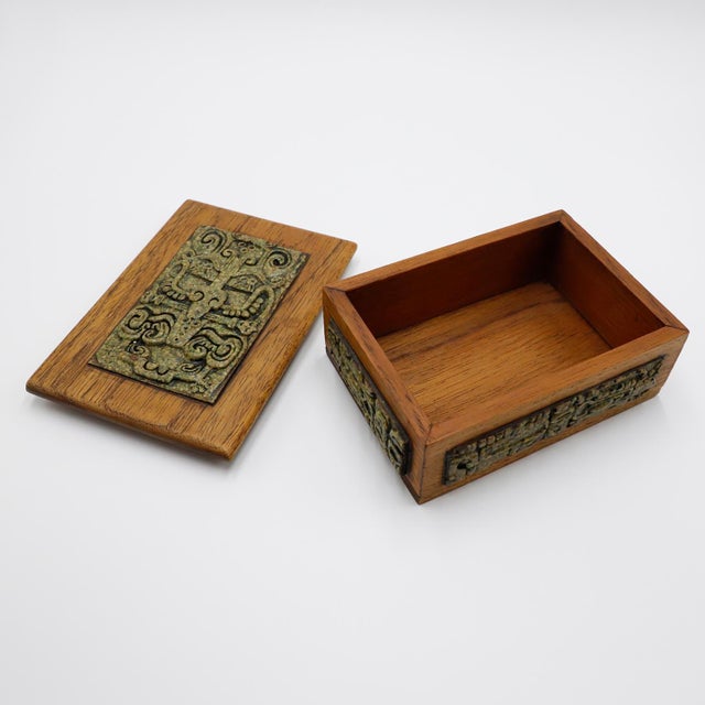 Circa 1960, We offer this beautiful mid century Mexican box. Made in wood and stone.