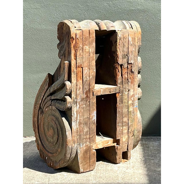 Vintage 1880s Monumental Distressed Wood Corbel For Sale - Image 4 of 12