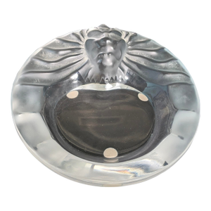 1978 Authentic Lalique France Crystal "Tête De Lion" Lion Head Dish / Ashtray – Signed