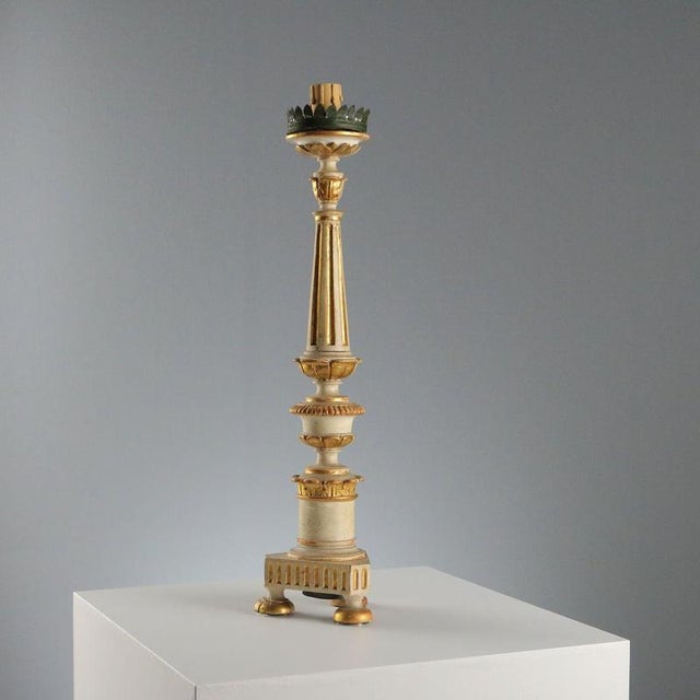 Carved and Gilded Wooden Candelabra, Italy, 19th Century For Sale - Image 10 of 10