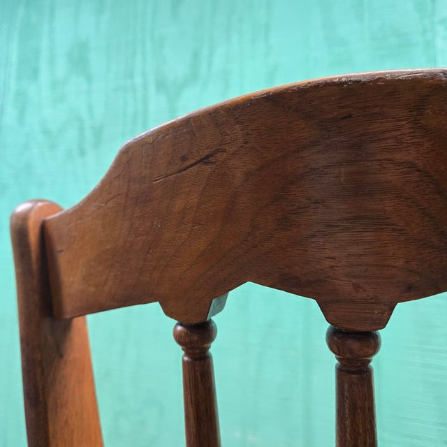 Late 20th Century Wooden Set of Two Chairs With Wicker Seats For Sale - Image 12 of 12