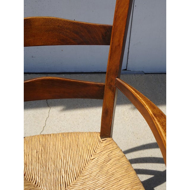 1980s Wood and Straw Grandfathers Armchair, 1980s For Sale - Image 5 of 12