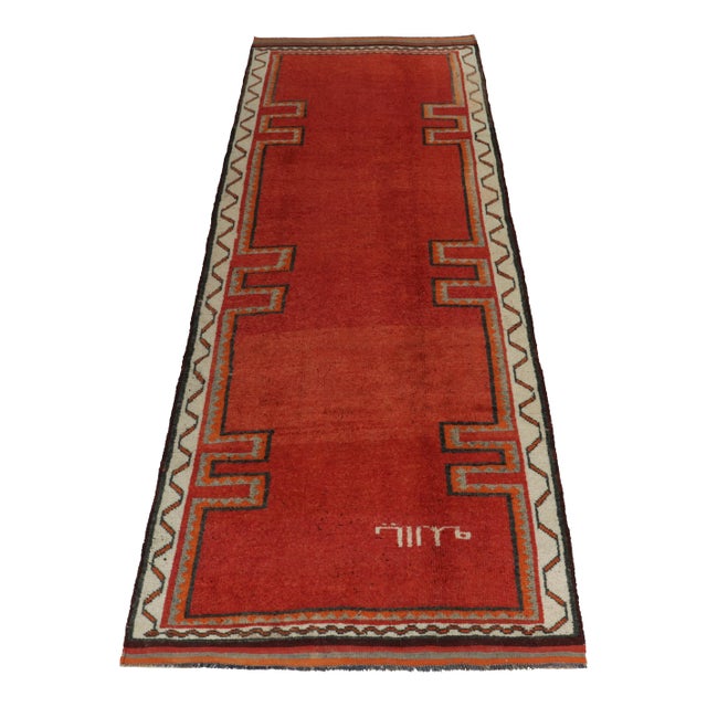 Hand-knotted in wool, a 4x12 rug from Rug & Kilim’s latest prominent curation of rare tribal pieces. Originating from...