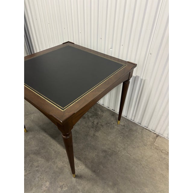 Traditional Vintage Leather Top Game & Card Dining Table by Fine Arts Furniture Co. For Sale - Image 3 of 10