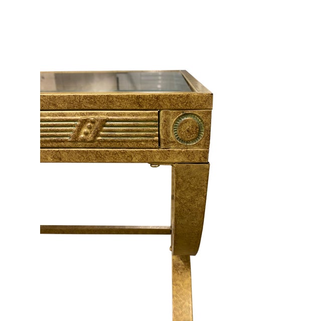 Mid 20th Century Mid 20th Century Pair of Neoclassical Style Metal Indoor/Outdoor Side Tables For Sale - Image 5 of 8