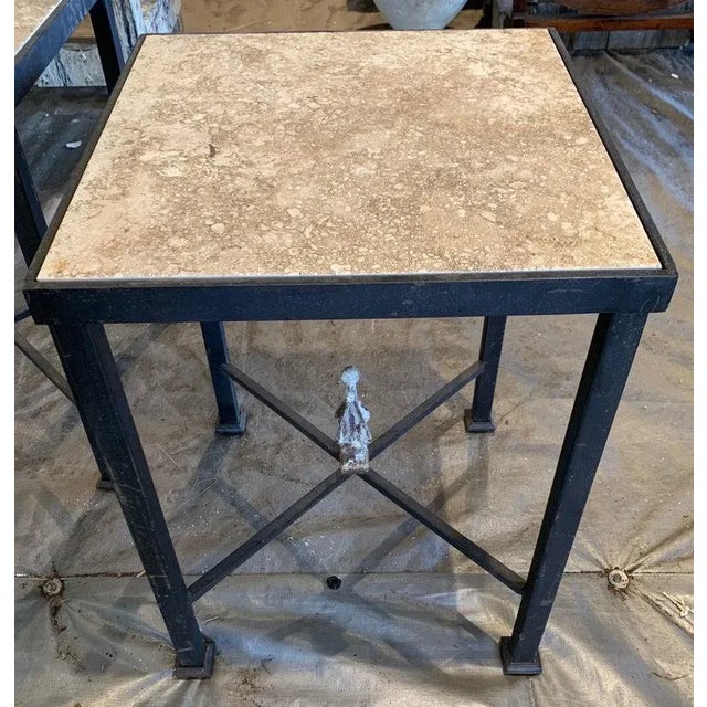 Pair of Iron & Stone Finial Side Tables | Handcrafted Modern Accent Tables | Atlanta, Georgia Introduce timeless elegance...
