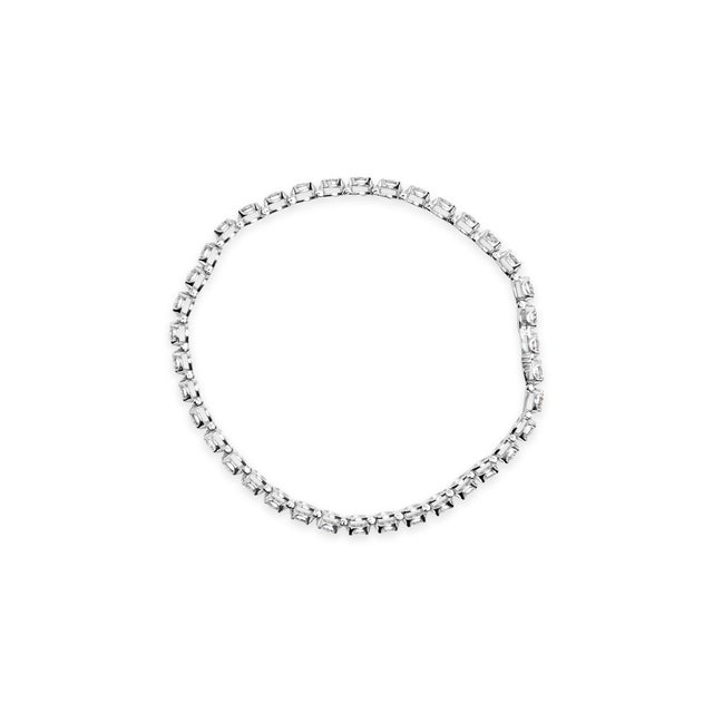 Contemporary 10K White Gold 3.00 Cttw Miracle Set Diamond Bezel Link Style Tennis Bracelet (H-I Color, I2-I3 Clar For Sale - Image 3 of 7
