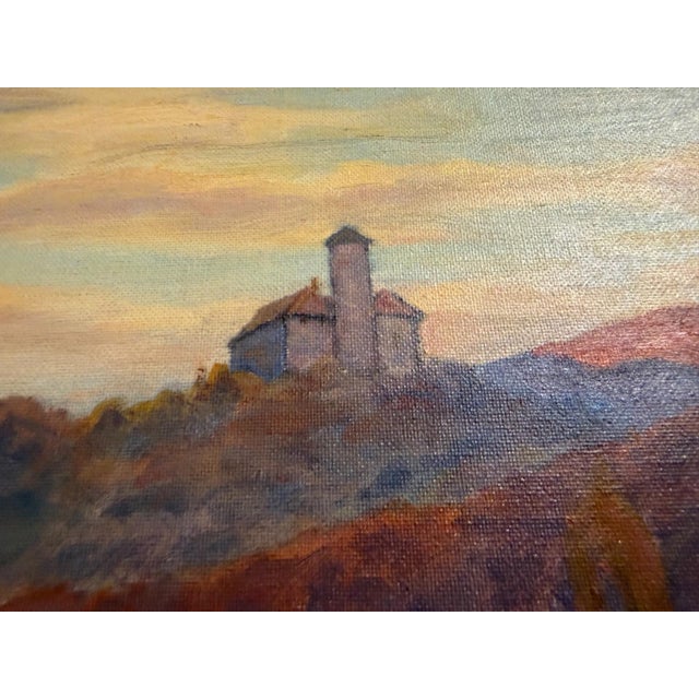 Blue Heinrich Pforr, Two Castles View: River Idyll, Spangenberg Castle, Oil Painting on Canvas For Sale - Image 8 of 12