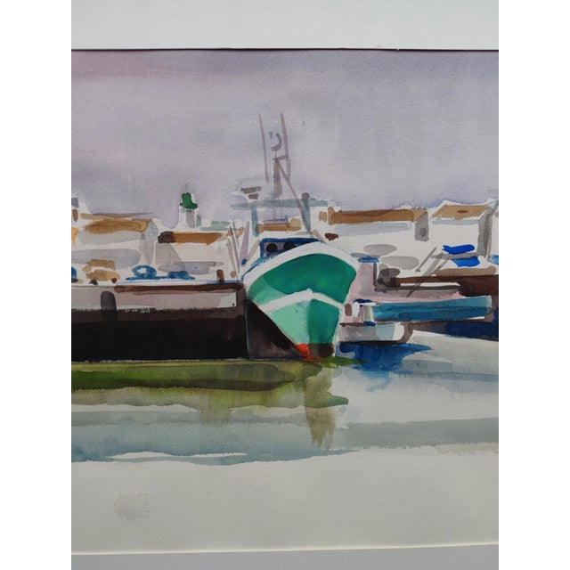 1980s Michel Roubille, L'Île d'Yeu, 1986, Watercolor For Sale - Image 5 of 6