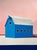 Barn, Palette #5 by Justin Wheatley | Acrylic on Canvas Blue Barn With Pink Sky For Sale