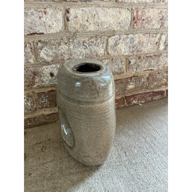 Mid 20th Century Gray Ceramic Vase For Sale In New York - Image 6 of 12