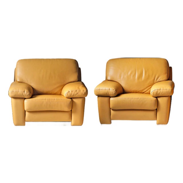 French Leather Chairs Burov of Paris’ - A Pair For Sale