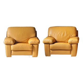 French Leather Chairs by Burov of Paris - A Pair For Sale