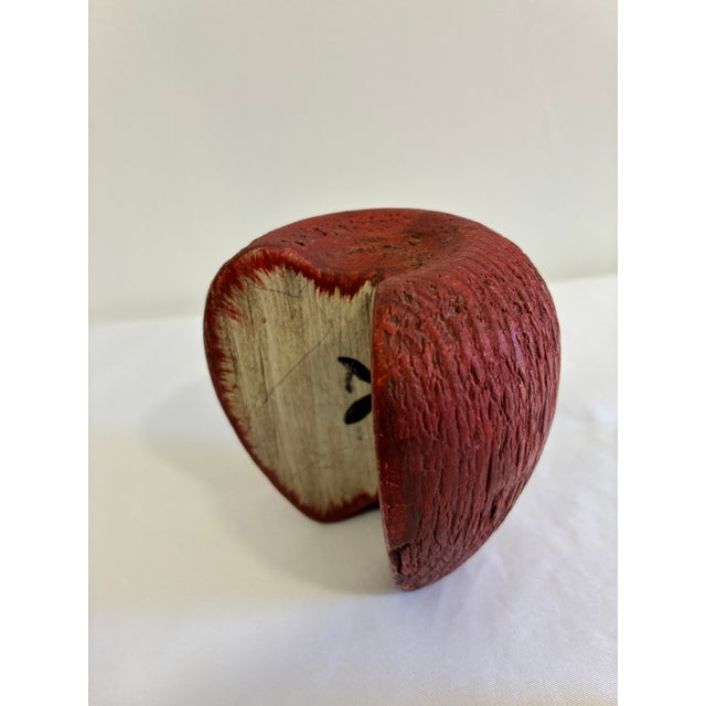 Signed Chris Colby Carved Wood Apple Sculpture, Maine Folk Art For Sale - Image 10 of 10