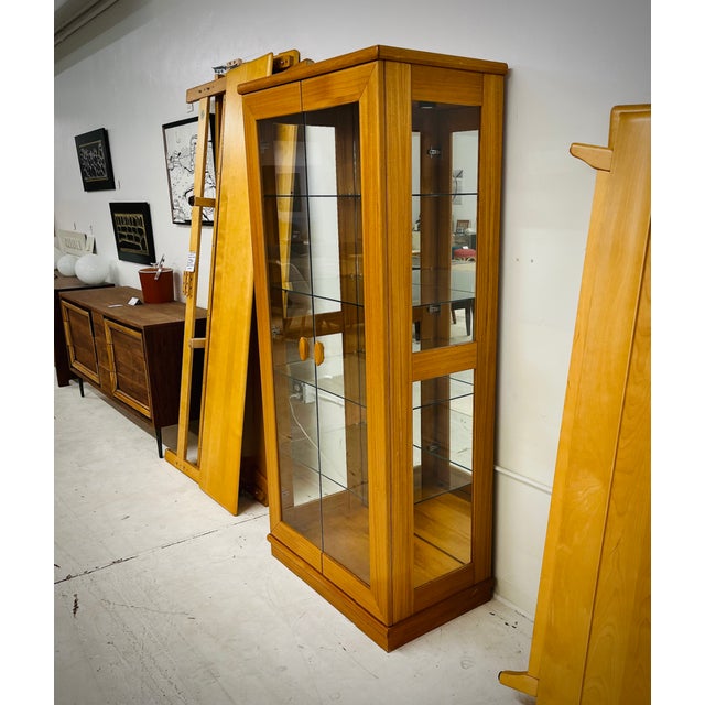 Copenhagen Danish Teak Large Display Glass Shelving Case.