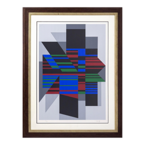 Victor Vasarely - Attika, 1990 Signed Serigraph 232/300 Modern Op Art Framed