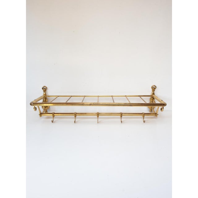 1960s German Wall-Mounted Coat Rack in Gilt Brass, 1950s For Sale - Image 5 of 8