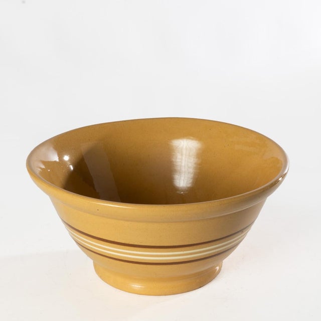 Traditional 19th Century Banded Yelloware Mixing Bowl For Sale - Image 3 of 6