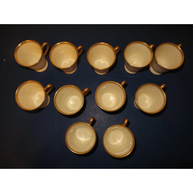 American 1970s Lenox China Tea Coffee Cups and Saucers 1603/86 Gold Trim- 22 Pieces For Sale - Image 3 of 9