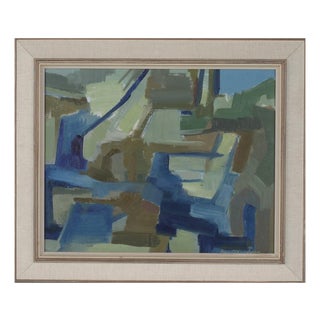 Lennart Kindgren, Blue and Green, 1960s, Oil on Canvas For Sale