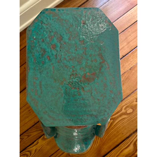 Mid 20th Century Vintage Glazed Elephant Garden Stool For Sale - Image 4 of 10