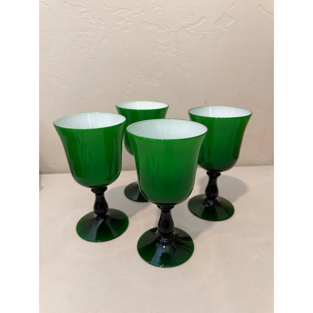 Mid 20th Century Mid-Century Modern Carlo Moretti Murano Cased Glass Wine Goblets - Set of 4 For Sale - Image 4 of 12