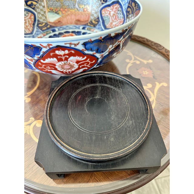 Ceramic Japanese Imari Porcelain Punch Bowl For Sale - Image 7 of 9