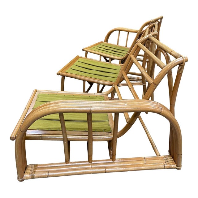 Restored 3-Strand 3 Seat Rattan Sectional Sofa by Paul Laszlo for Ficks Reed For Sale - Image 10 of 15