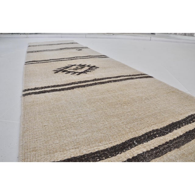 Off-white Vintage Anatolian Hemp Runner For Sale - Image 8 of 9