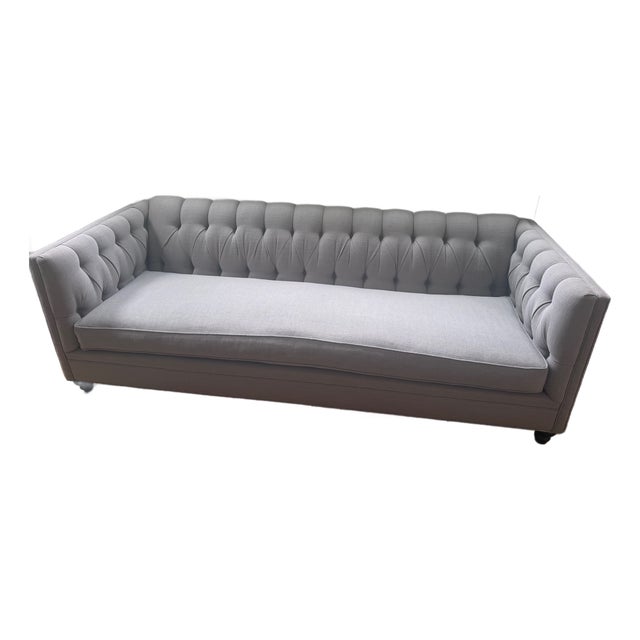 Custom Tufted Sofa With Feather/Down Bench Cushion For Sale