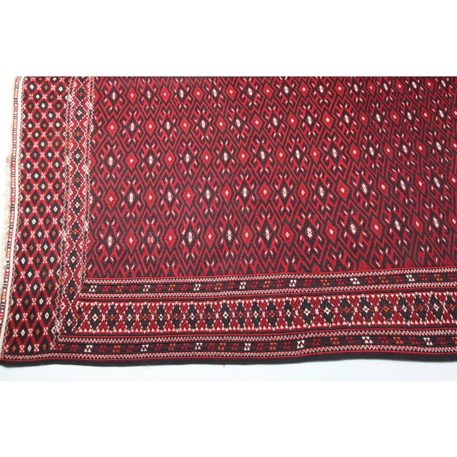 Large Vintage Yamut Flatweave Kilim - Natural Vegetable Dyes - 6′10″ × 13′8″ For Sale - Image 11 of 13