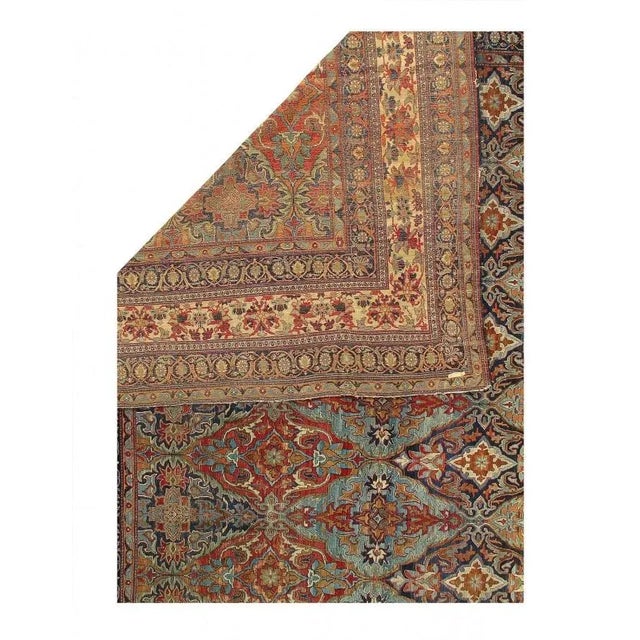Late 19th Century Antique Navy Blue Fine Hand Knotted Persian Kermanshah Rug For Sale - Image 4 of 6