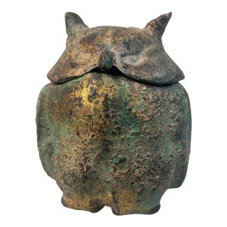 Japanese Iron Owl Incense Burner For Sale