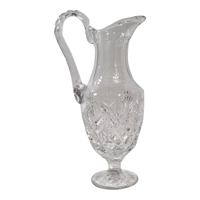 Antique St Louis Florence Cut Crystal Tall Water Pitcher For Sale