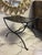 Vintage Wrought Iron Curule Style Stool For Sale In Charleston - Image 6 of 8