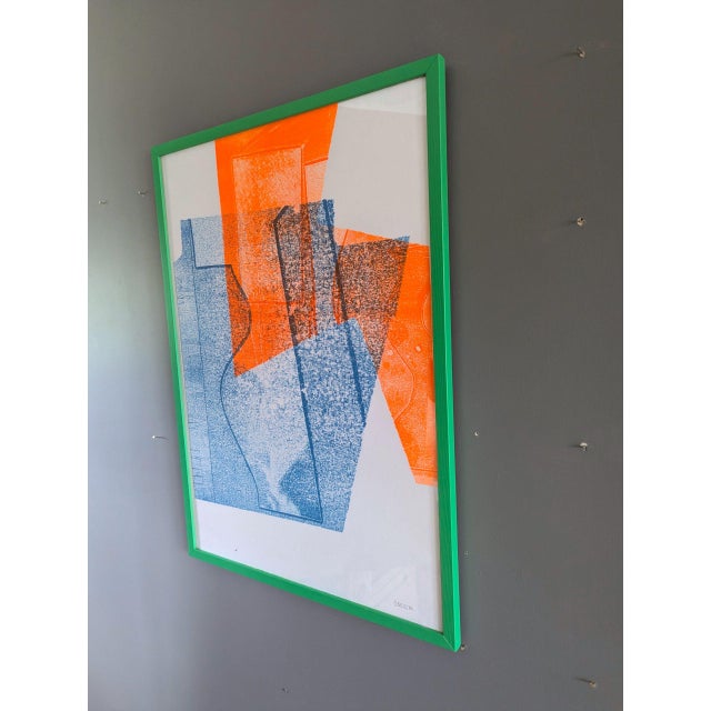 Contemporary 'All the Angles' Original Abstract Geometric Monoprint by British Artist Olivia Bouzyk, Framed For Sale - Image 6 of 9