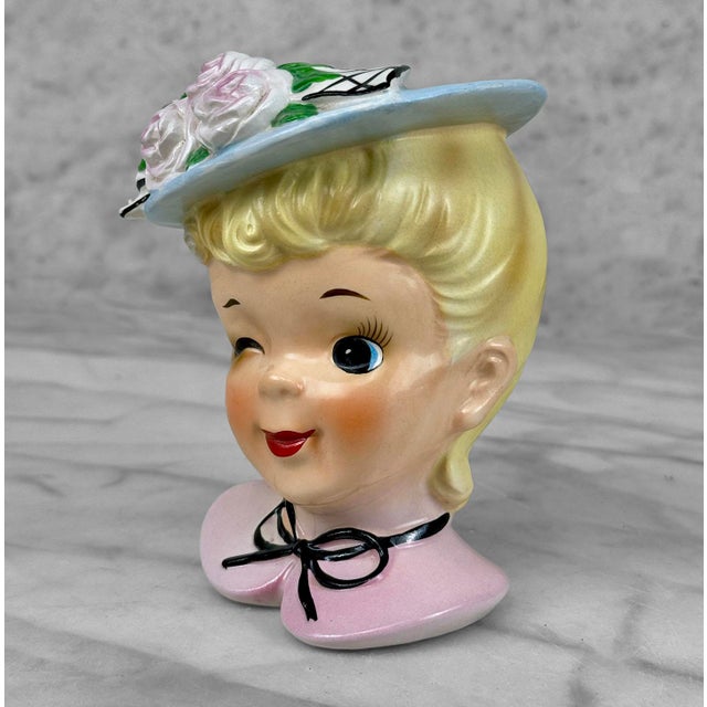 Mid-Century Modern Mid-Century Porcelain Southern Lady Head Vase For Sale - Image 3 of 7
