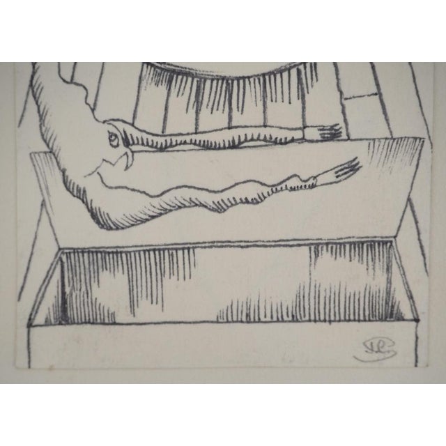 Jean-Claude Silbermann, Sneaky Signs, The Mysterious Bird, Original Ink Drawing For Sale - Image 4 of 6