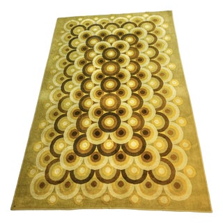 Mid-Century Yellow Rug by Ferenc Fekete, 1970s For Sale