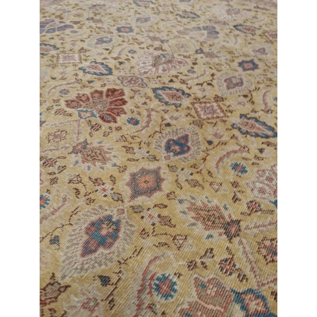 Light Yellow Early 20th Century Antique Persian Sultanabad Rug-7'8x9'9 For Sale - Image 8 of 10