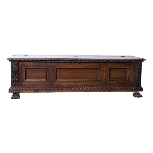 Antique Walnut Chest, Italy, 1900s For Sale