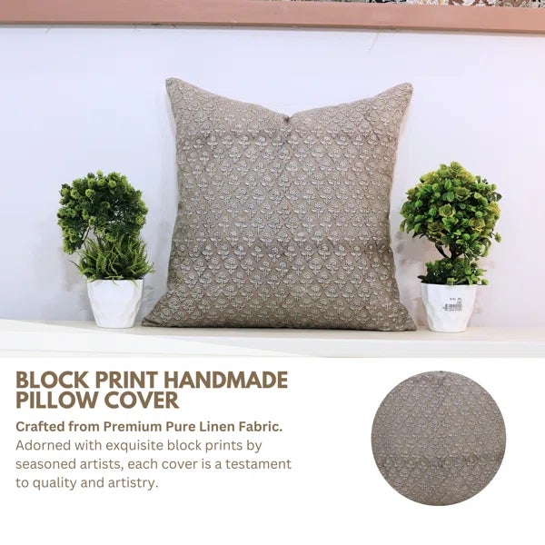 Add a touch of handcrafted elegance to your space with Fabdivine’s gul mohar block print cushion cover. Made from pure...
