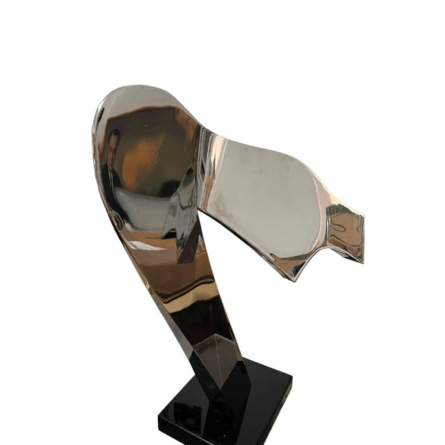 Metal Gary Kahle, Welded Stainless Steel Reflective Abstract Modernist Sculpture Gary Kahle, 1984 For Sale - Image 7 of 18