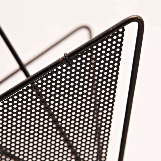 Mid-Century Modern Black Metal Magazine Holder by Mathieu Matégot, 1950s For Sale - Image 6 of 8