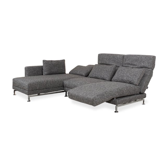 Moule Fabric Corner Sofa in Grey with Manual Function and Left Chaise Lounge from Brühl For Sale - Image 6 of 18