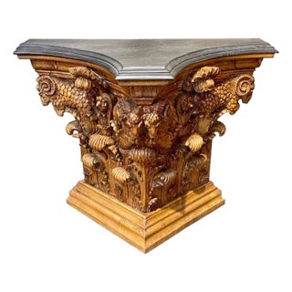 19th Century Austrian Carved Pine Neo Classical Console With Slate Top For Sale
