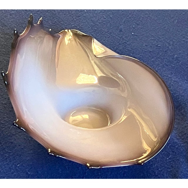 Amethyst 17" Nautical-Style Hand Blown 3-Lb Centerpiece Art-Glass Conch For Sale - Image 8 of 14