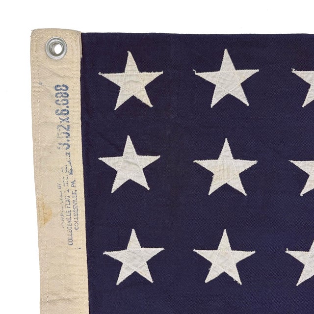 Large Vintage Cotton American Flag With 48 Sewn Stars For Sale In Los Angeles - Image 6 of 7